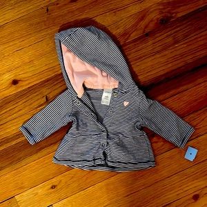 New born button up sweater with hood